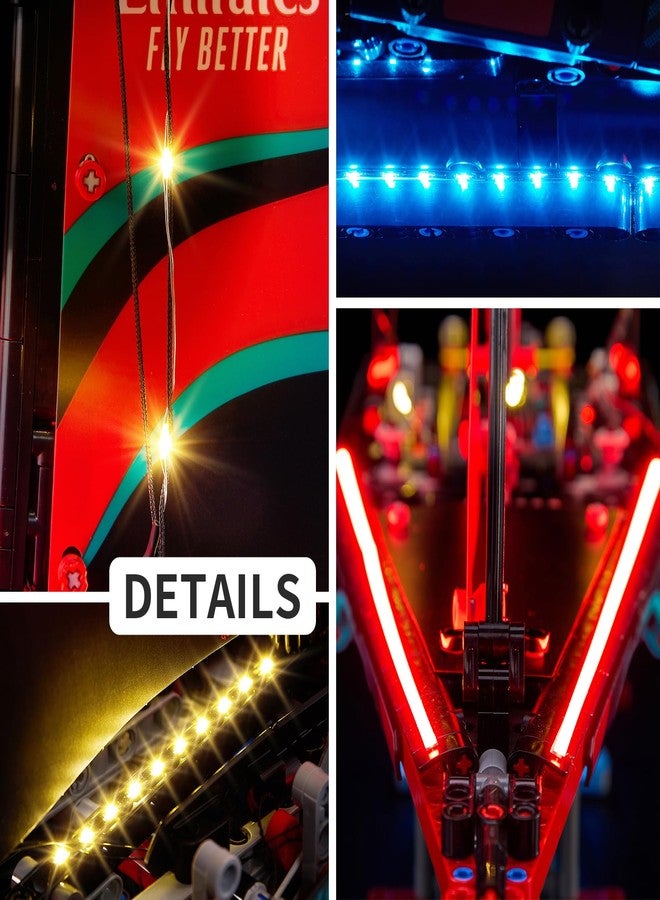 Kyglaring طقم إضاءة LED من Kyglaring متوافق مع مكعبات بناء Lego Emirates Team New Zealand AC75 Yacht 42174، ملحقات إضاءة مطورة لمجموعة النموذج 42174 (النموذج غير متضمن)، الإصدار الكلاسيكي. - Image 4